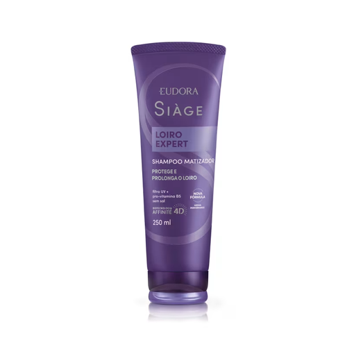 Eudora Siage Loiro Expert Shampoo Matizador Cabelos Loiros Desamarelador Brilho 250ml