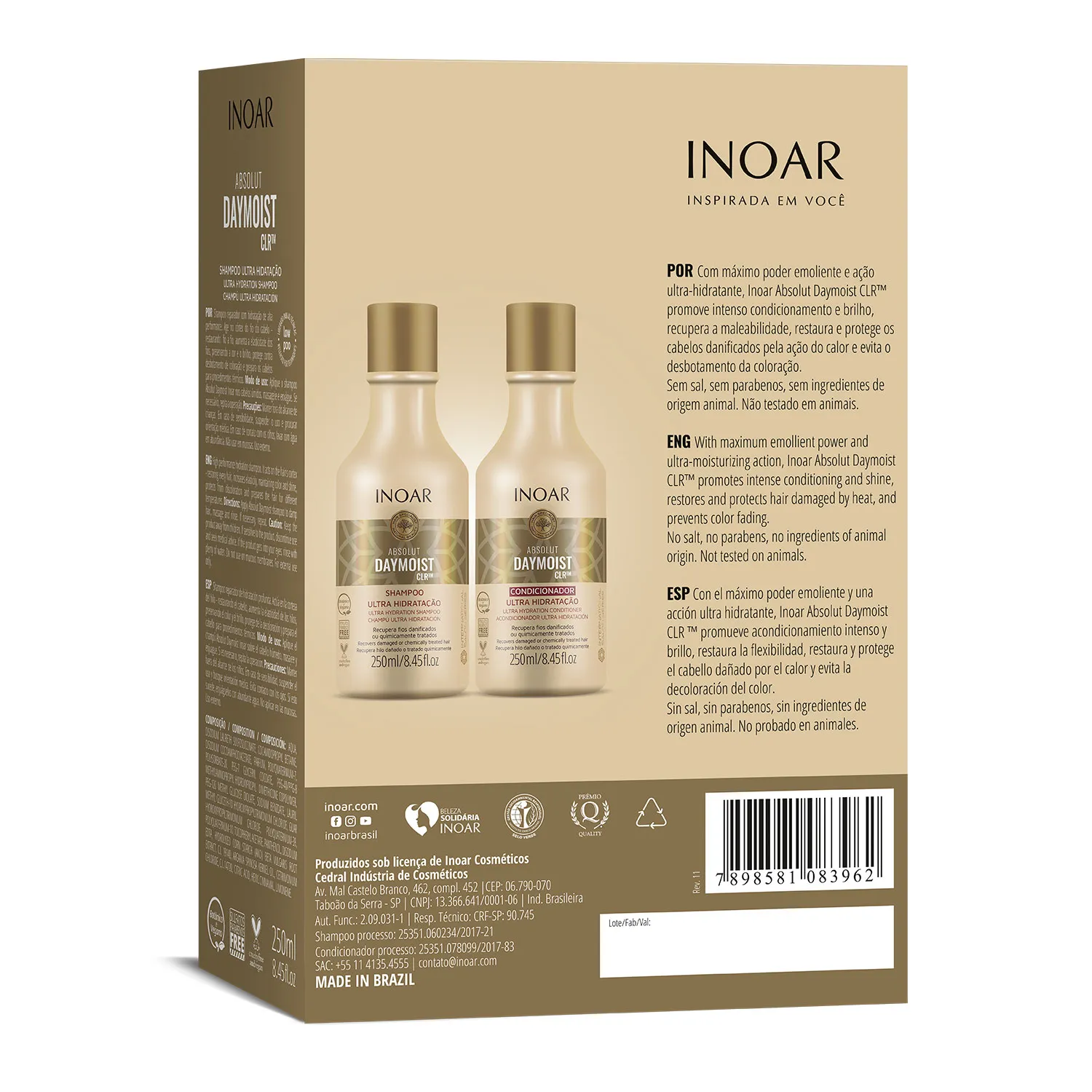 Inoar Absolut Daymoist CLR Kit Especial Shampoo + Condicionador 250ml