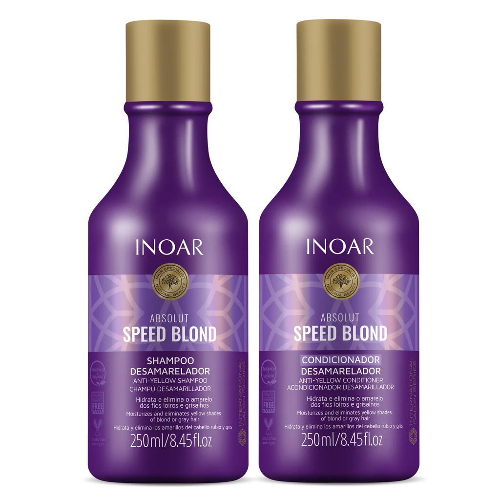 Inoar Absolut Speed Blond Kit Especial Shampoo + Condicionador Desamarelador 250ml