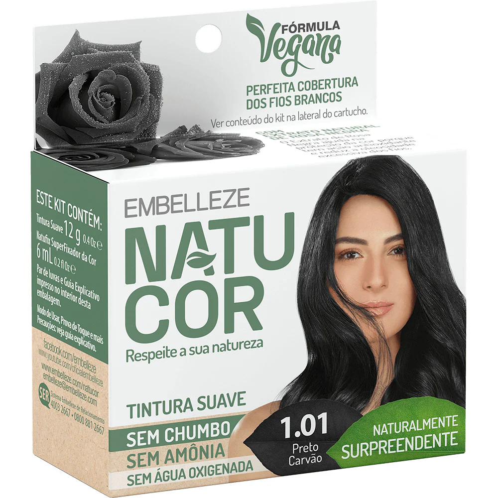 Natucor Tintura Vegana 1.01 Preto Carvão