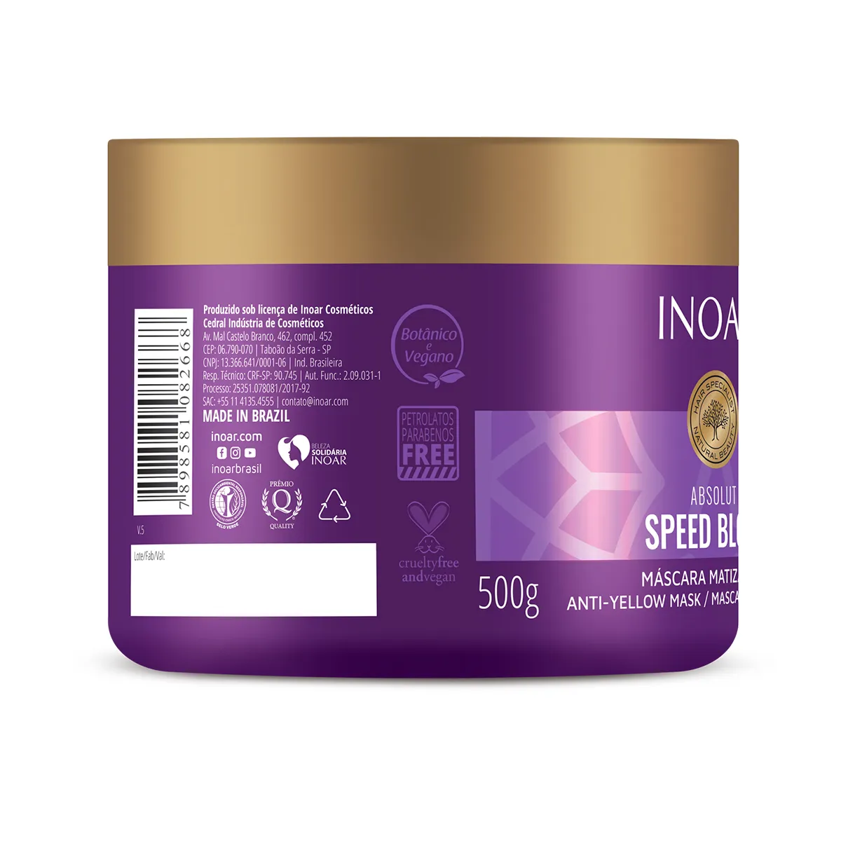Inoar Absolut Speed Blond Mascara Matizadora Desamareladora 500g