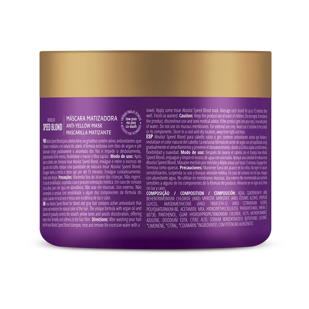Inoar Absolut Speed Blond Mascara Matizadora Desamareladora 500g