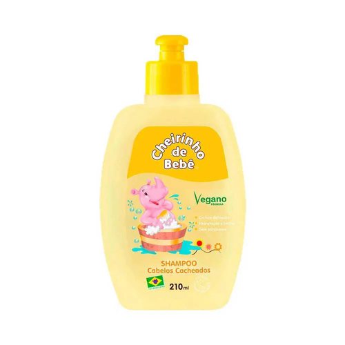 Cheirinho de Bebe Shampoo Infantil Cabelos Cacheados Vegano Sem Parabenos 210ml