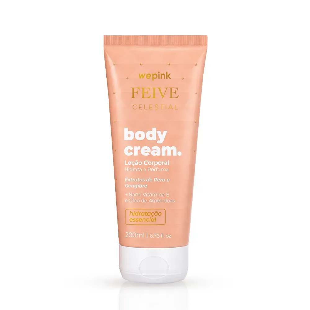 Body Cream Feive Celestial Wepink 200ml - bisnaga salmao com logo Feive Celestial dourado