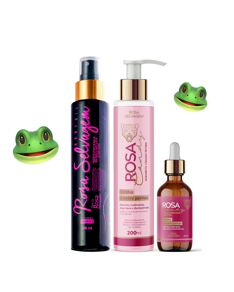 Rosa Selvagem Kit Mc Mirella Rosa Candy Virilha Óleo Sabonete e Sérum