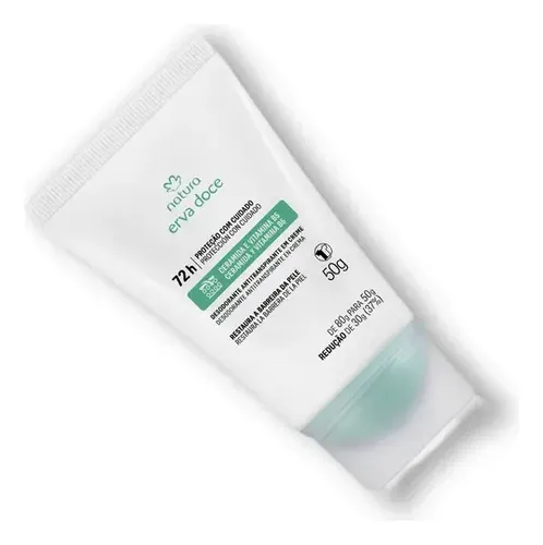 Natura Erva Doce Desodorante Creme 50g - bisnaga deitada em fundo branco