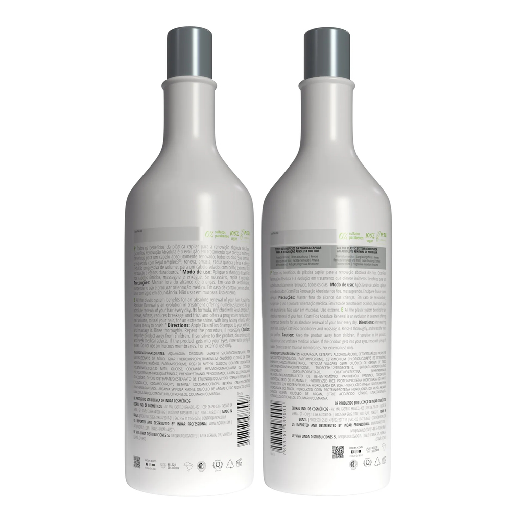 Inoar Cicatrifios Renovacao Absoluta Kit Shampoo + Condicionador 1L