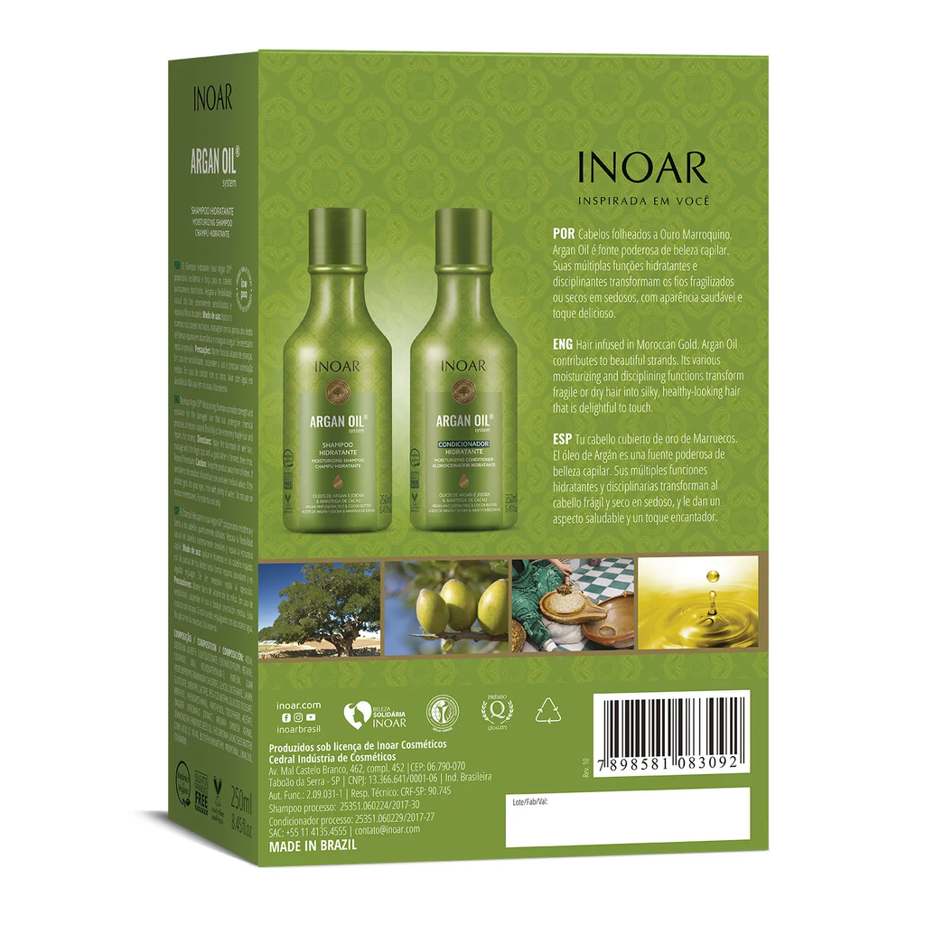 Inoar Argan Oil System Kit Especial Shampoo + Condicionador 250ml