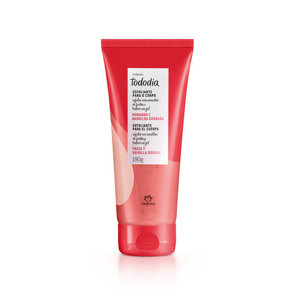 Natura Tododia Esfoliante para o Corpo Morango e Baunilha Dourada 190g