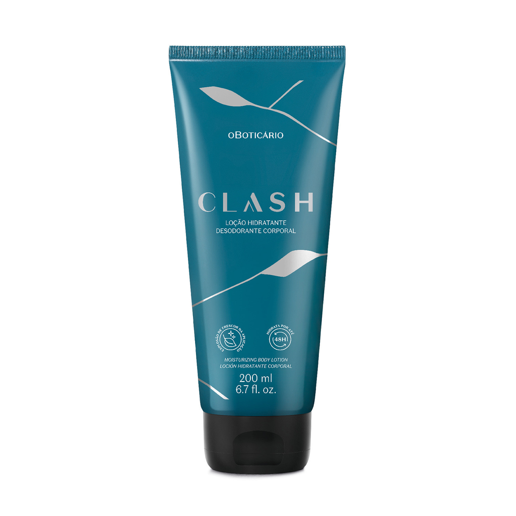 O Boticário Clash Locação Hidratante Desodorante Corporal Masculino Frescor 48h 200ml