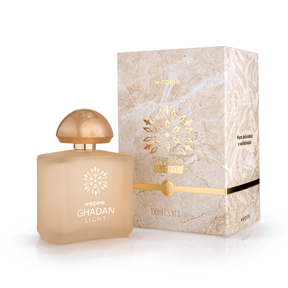 Ghadan Light Desodorante Colônia Wepink 100ml - frasco dourado e caixa mármore bege