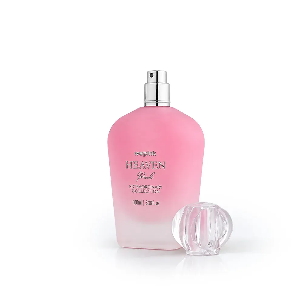 Frasco Heaven Pink Wepink 100ml aberto - degradê rosa transparente