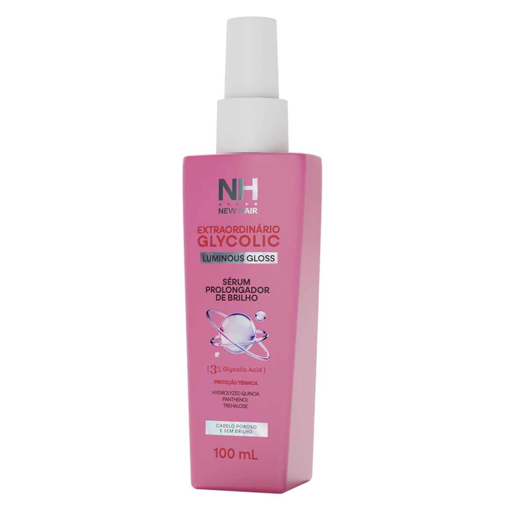 New Hair Extraordinario Glycolic Luminous Gloss Serum Prolongador de Brilho 100ml