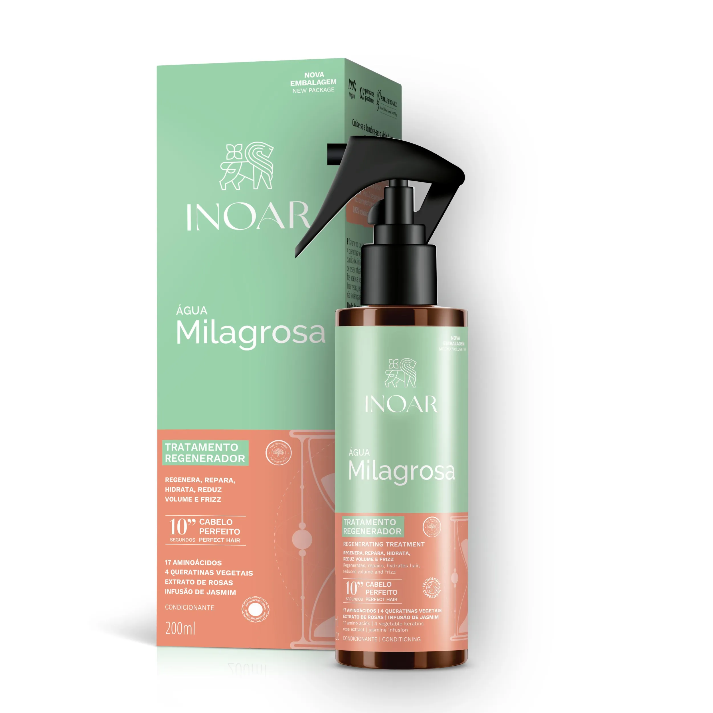 Inoar Agua Milagrosa Tratamento Regenerador Spray 200ml