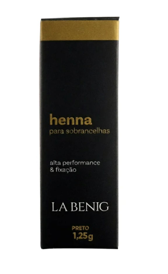 La Benig Henna para Sobrancelhas Preto Alta Fixacao Profissional 1,25g