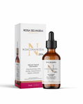 Sérum Facial Clareador Niacinamida 25% Rosa Selvagem 30ml - frasco gotejador âmbar com caixa branca