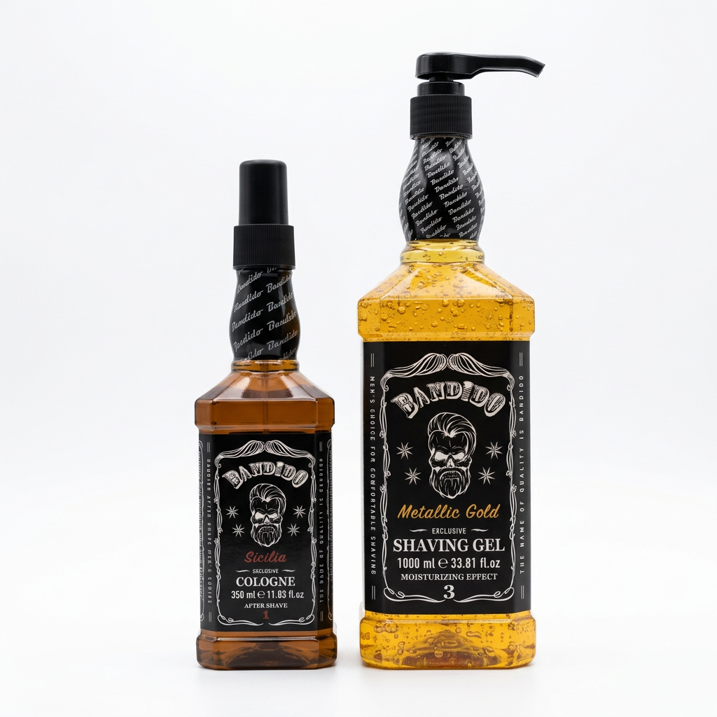 Kit Bandido Sicilia pós-barba 350ml e gel Metallic Gold 1000ml