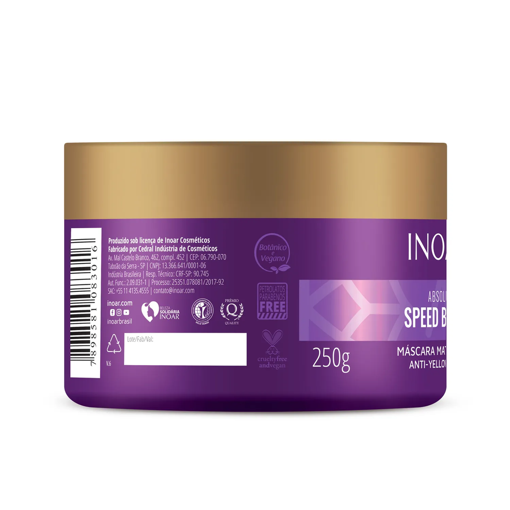 Inoar Absolut Speed Blond Mascara Matizadora Desamareladora 250g