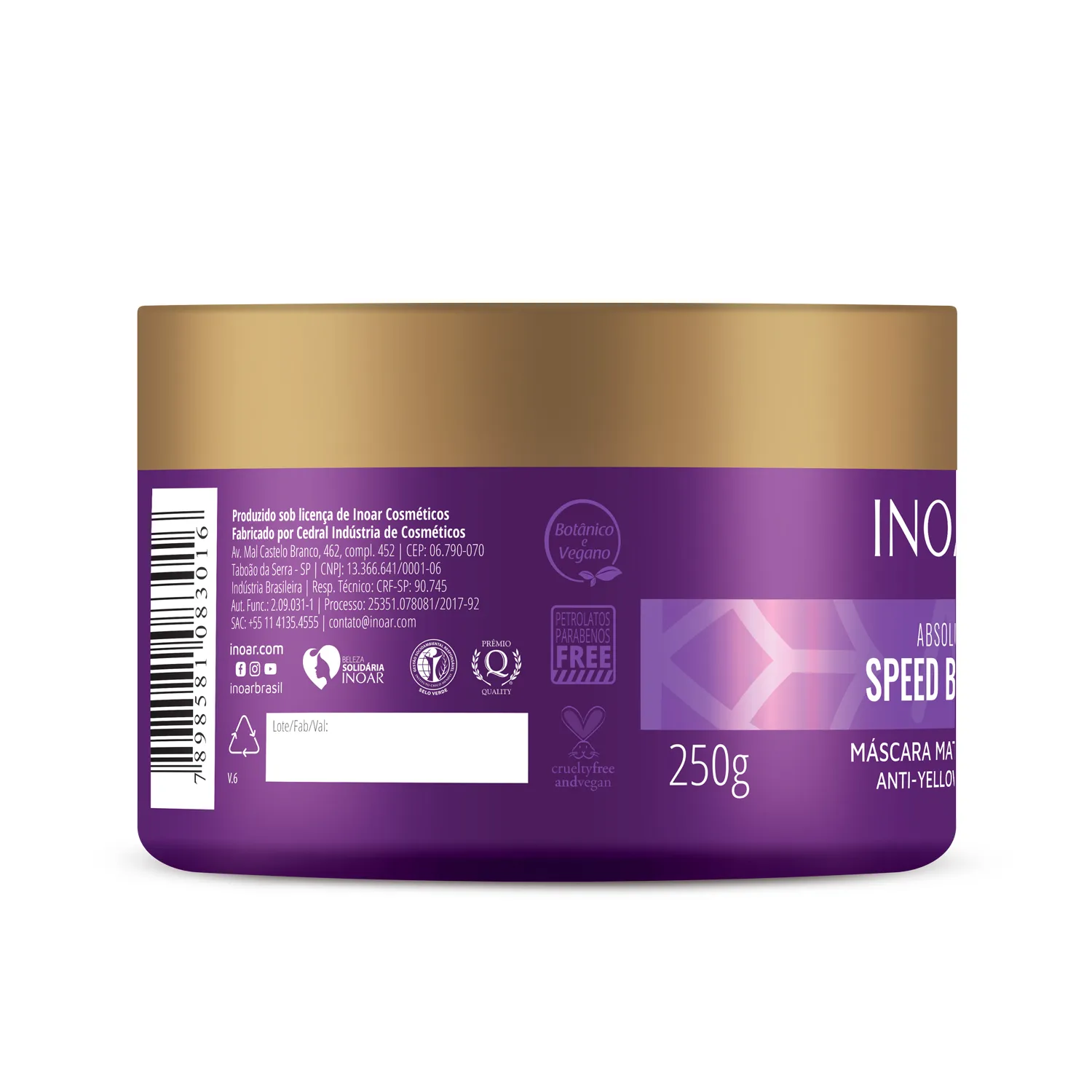 Inoar Absolut Speed Blond Mascara Matizadora Desamareladora 250g