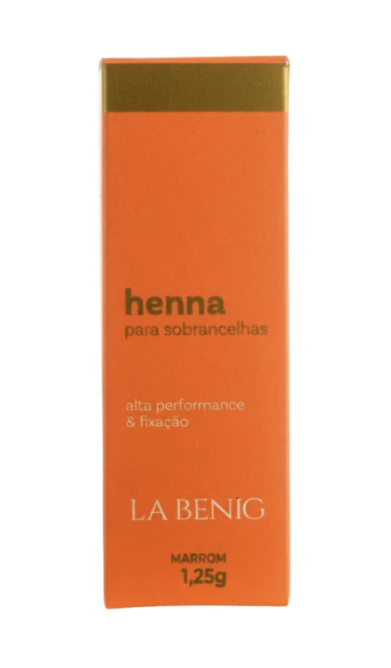 La Benig Henna para Sobrancelhas Marrom Alta Fixacao Profissional 1,25g