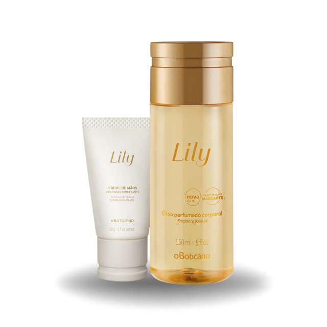 O Boticário Lily Kit Óleo Perfumado Corporal 150ml + Creme de Mãos 50g