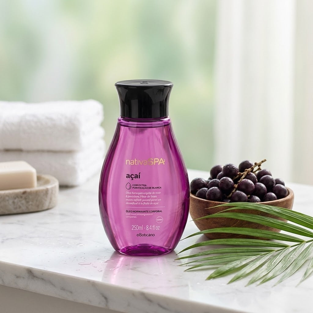 O Boticário Nativa SPA Açaí Óleo Corporal 200ml - ambientada