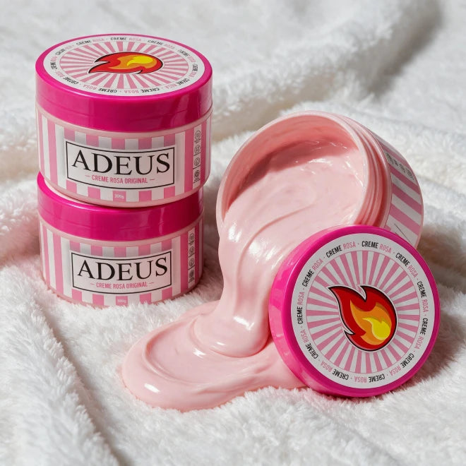 Adeus Creme Rosa Oficial 300g textura do creme