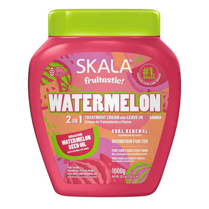Skala Fruitastic Watermelon 2 em 1 Treatment Cream 1L (35.2oz) | Definição de Cachos 72h Vegano