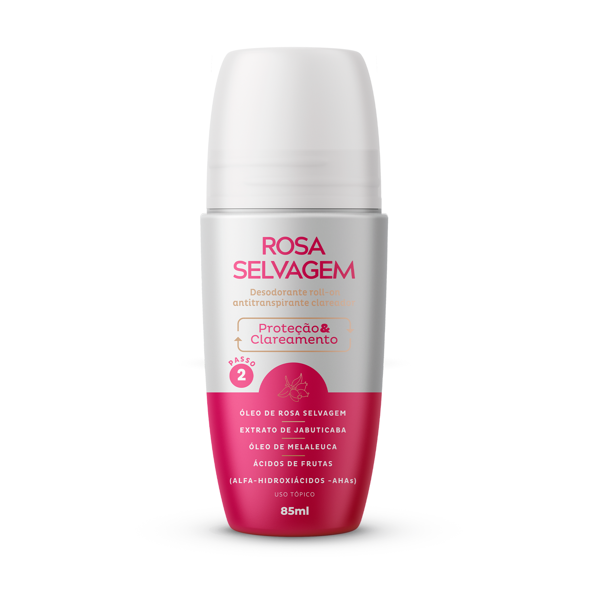 Desodorante Roll on Clareador Rosa Selvagem - 85ml