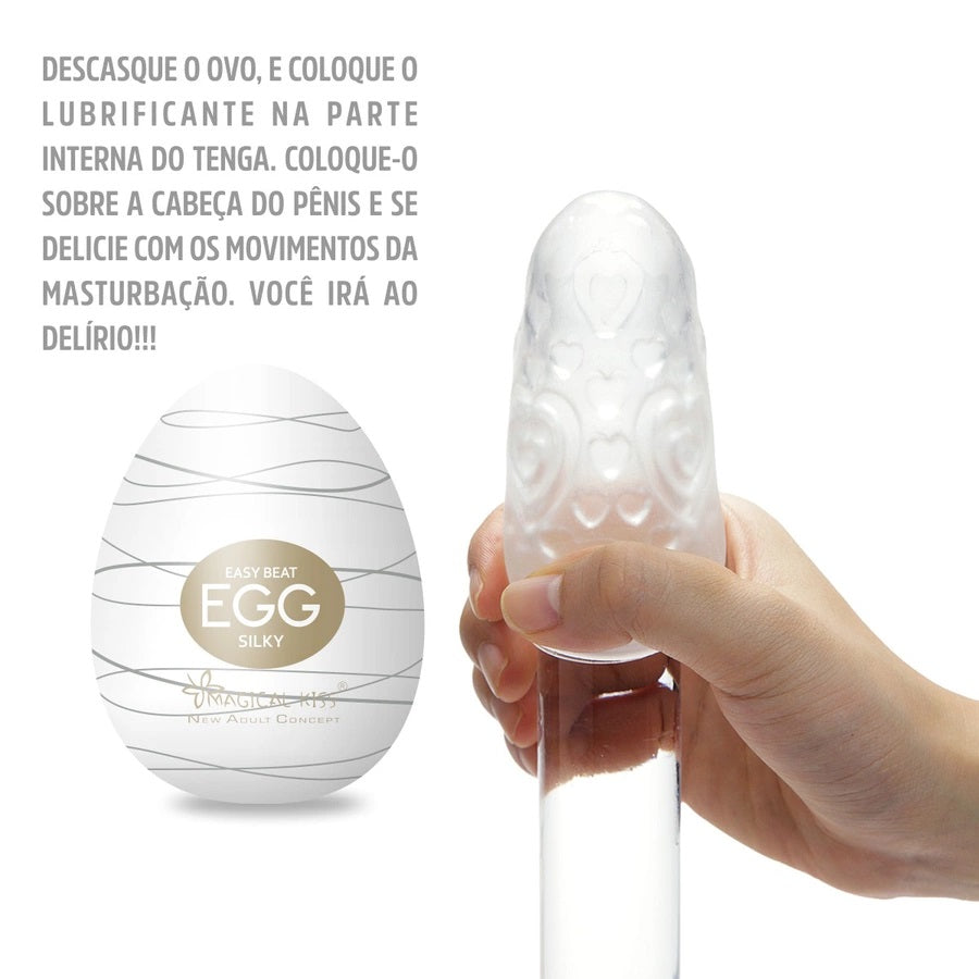 Magical Kiss Masturbador Egg Masculino Silky Relevos 360°