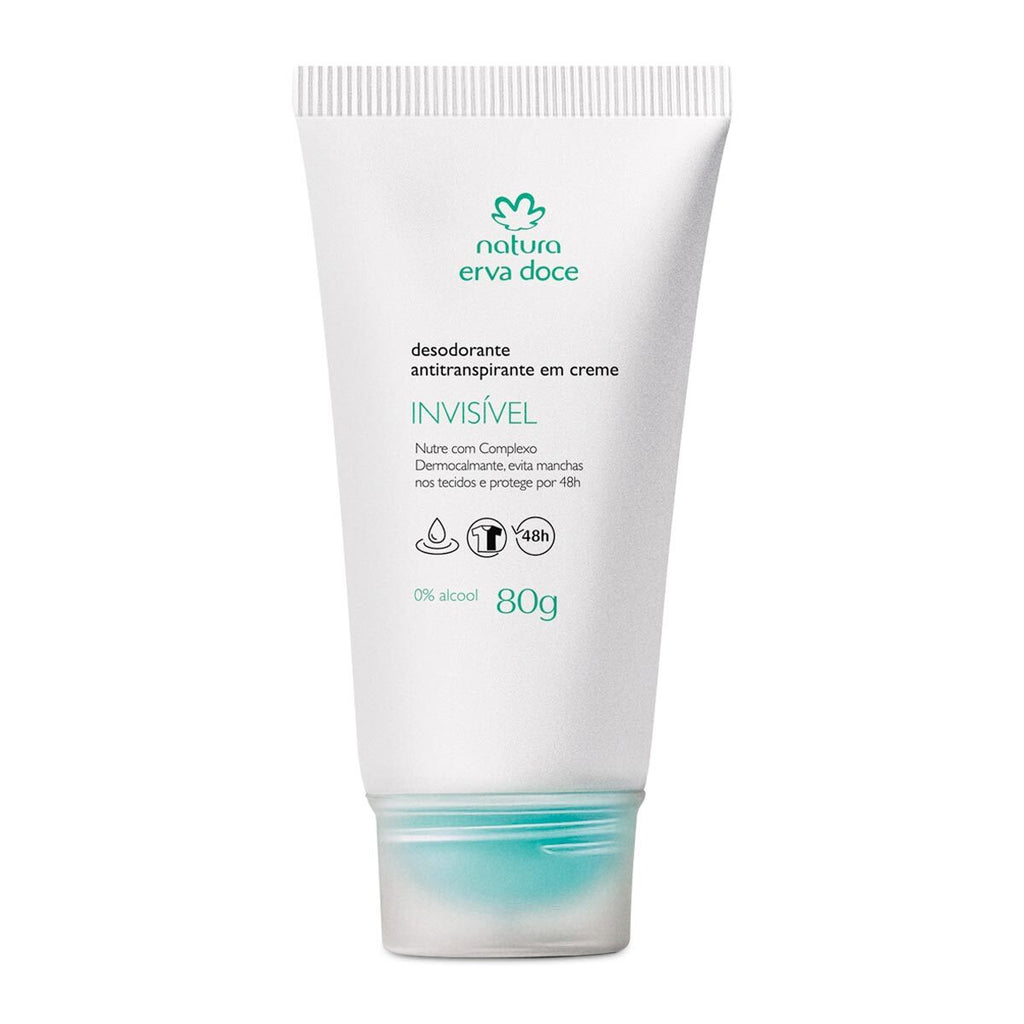 Natura Desodorante Antitranspirante Creme Erva Doce Vegano Sem Alcool Antimancha 80g