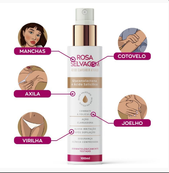 Ácido Clareador Ativado Rosa Selvagem 100ml